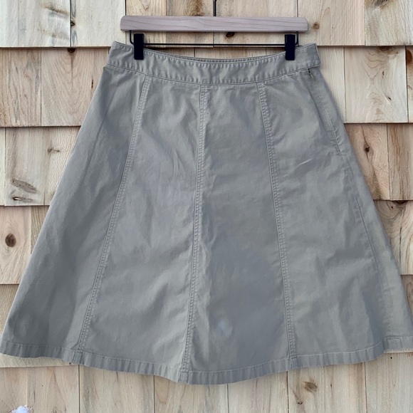 LL Bean Knee length Khaki Flare skirt - Picture 3 of 4